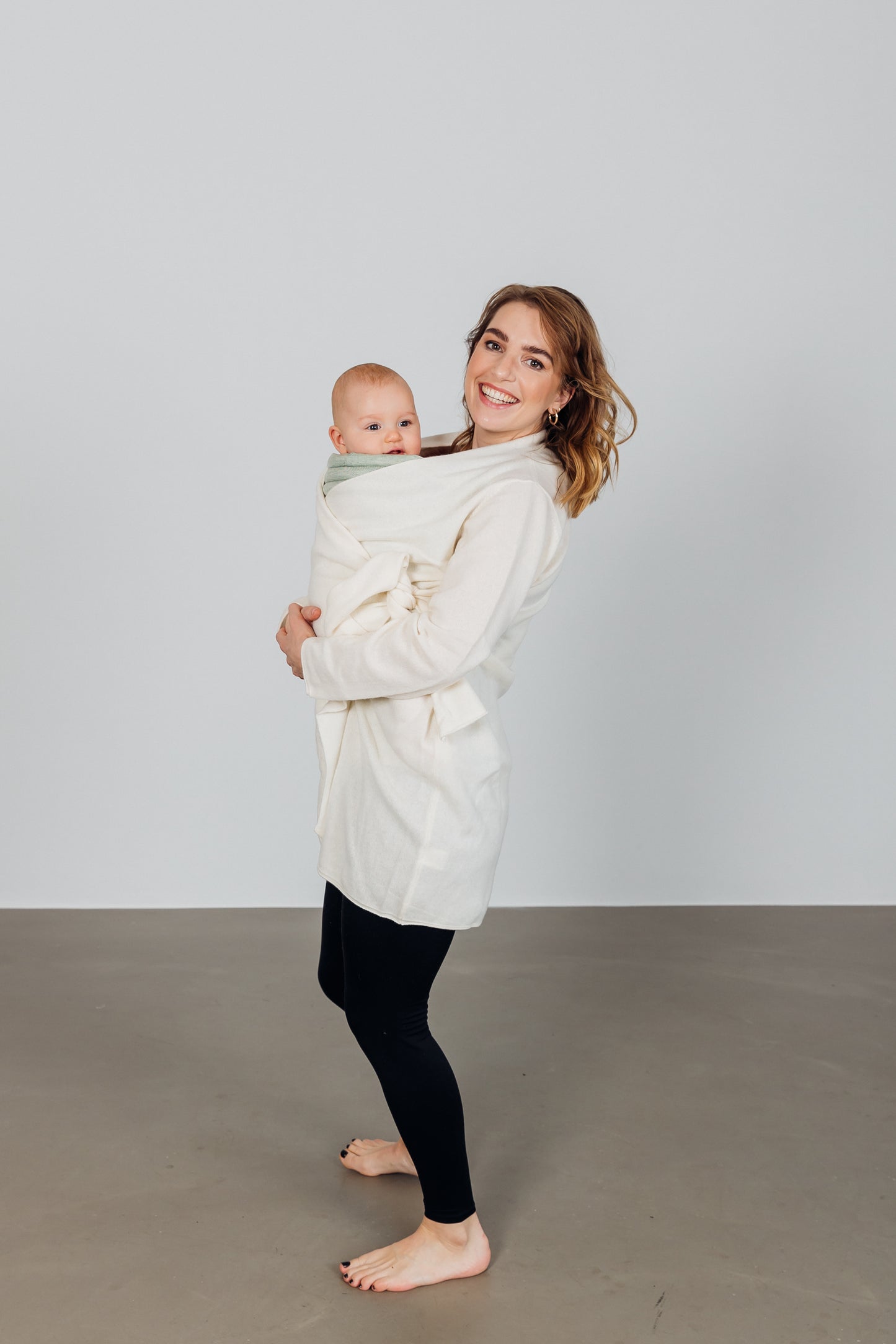Wickeljacke aus 100% Cashmere in Soft White